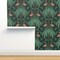 Tropical Art Deco Flamingo Tropical Moody Flora Miami Plants Damask 1920S Elegant Maximalism Custom Removable Wallpaper by Spoonflower Peel & Stick Wallpaper 2FT Wide